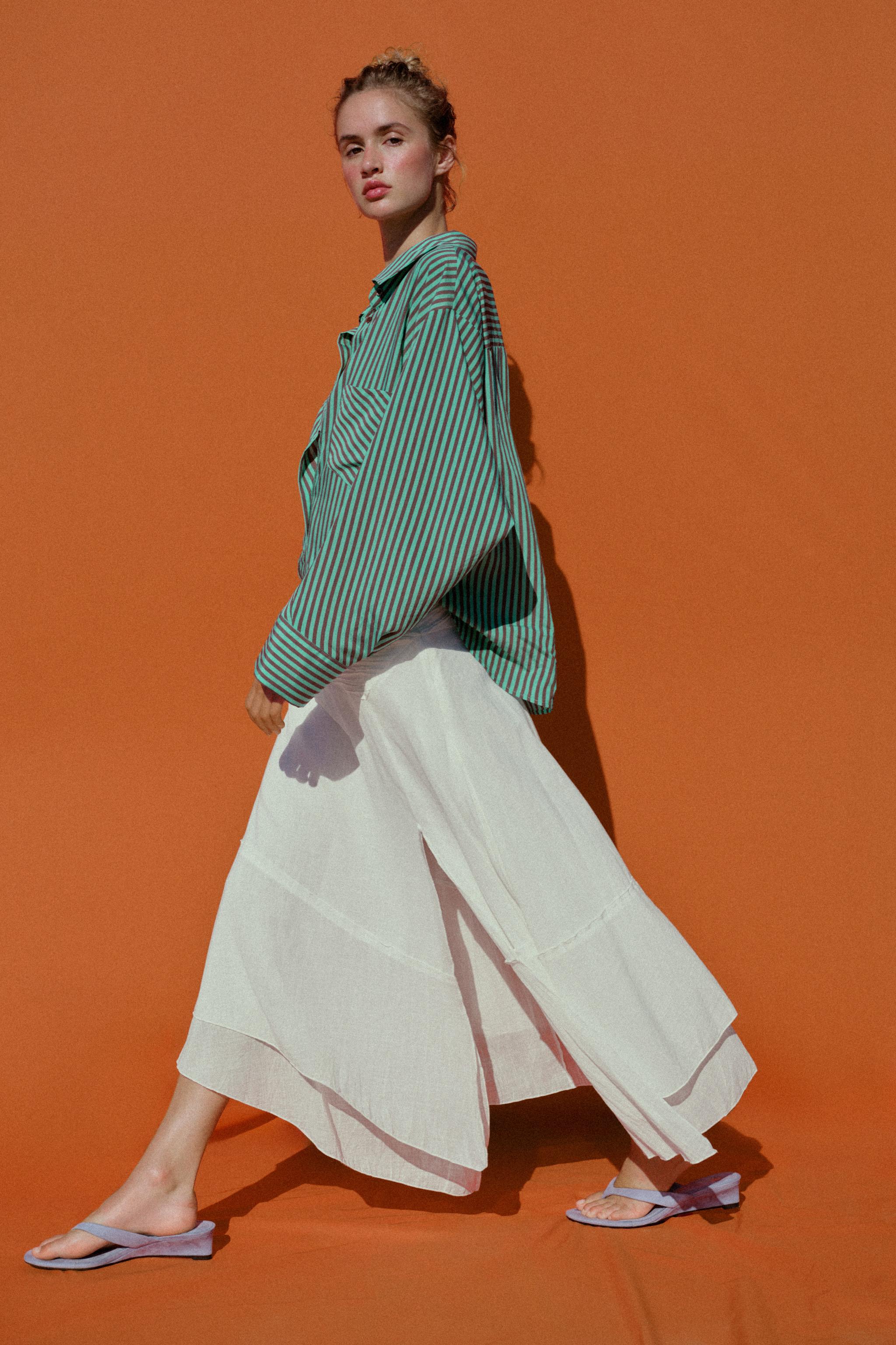 ASYMMETRIC RUSTIC FABRIC SKIRT